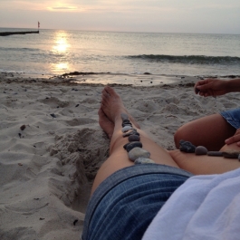 Entspannte Stimmung mit Sonnenuntergang